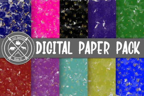 Jewel Tone Watercolor Digital Paper Pack and Illustrations