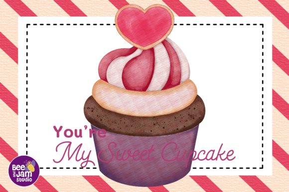Sweet Cupcake Watercolor Clipart & Illustrations