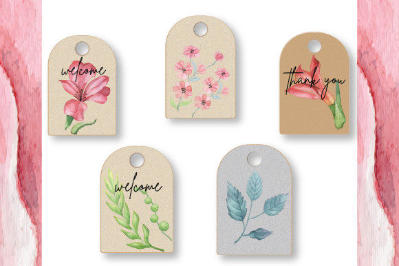 Thanks Giving Watercolor Layer Gift Tag Illustrations