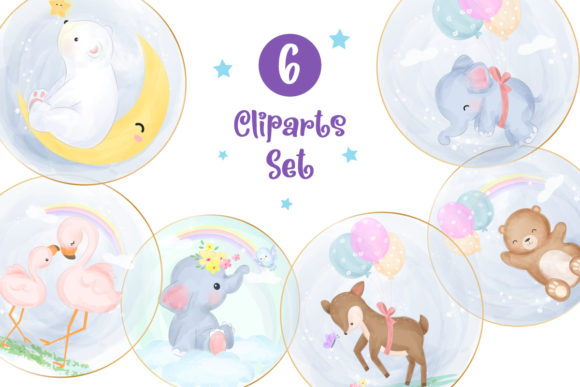 Watercolor Animals Clipart Set
