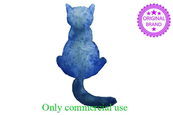 Watercolor Black Cat, Png Clip Art