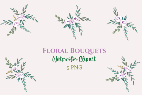 Watercolor Clipart Flower Bouquets PNG