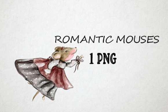 Watercolor Romantic Mouses, Fairy Tales Illustrations