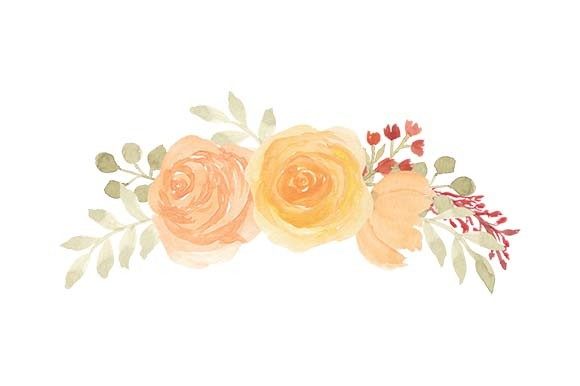 Watercolor Rose Floral Bouquet Frame