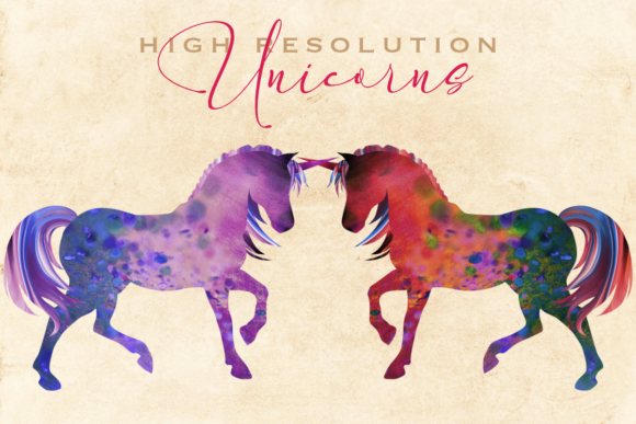 Watercolor Unicorn Sublimation Clip Arts